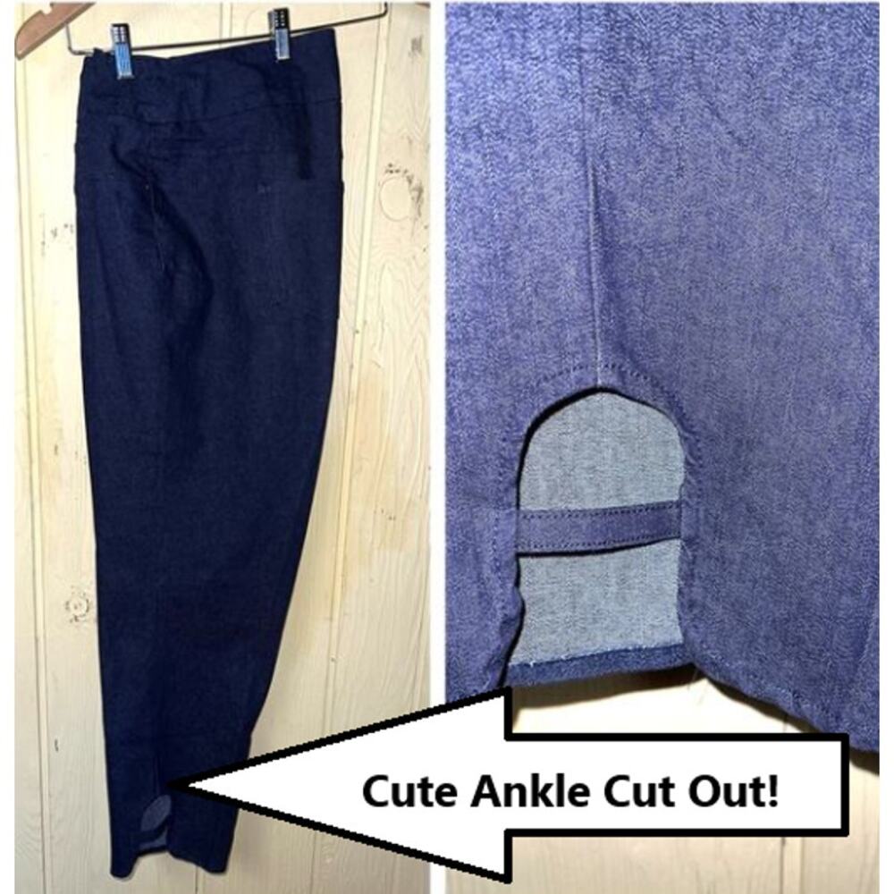 Ruby Rd. Jeans Women's 18W Crop Ankle Keyhole Cut Out Pull-On Skinny Denim